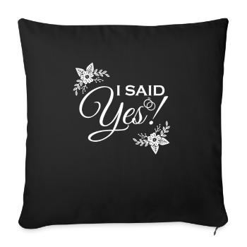 J'ai dit oui mariée JGA Hen Party - Housse de coussin décorative 45 x 45 cm - noir - Devant