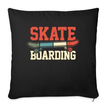 Skateboard skateboard skateboarder retro - Sofa pillowcase 17,3'' x 17,3'' (45 x 45 cm) - black - Front