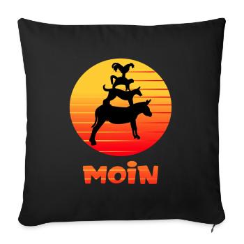 Bremer Stadtmusikanten de Brême - Housse de coussin décorative 45 x 45 cm - noir - Devant