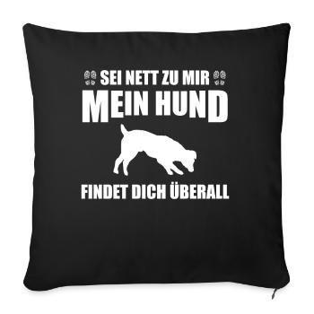 Mantrailing Personenspürhund Fährtenhund - Sofakissenbezug 45 x 45 cm - Schwarz - Vorne
