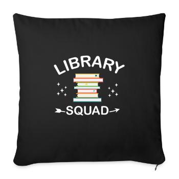 Bibliothèque Lecture Livres Lecteurs Cadeau - Housse de coussin décorative 45 x 45 cm - noir - Devant