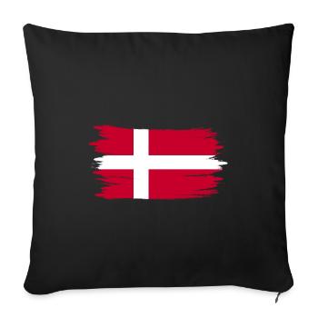 Danemark Drapeau drapeau danois Scandinavie Vacances - Housse de coussin décorative 45 x 45 cm - noir - Devant