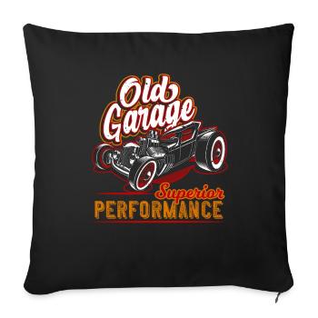 Old Garage Hot Rod California - Sofakissenbezug 45 x 45 cm - Schwarz - Vorne