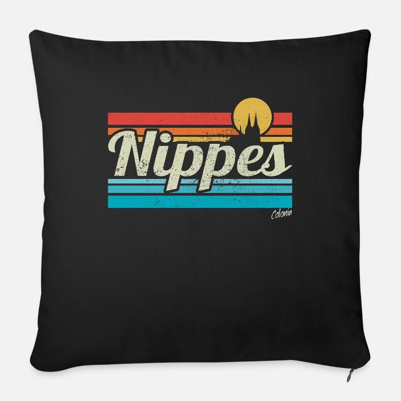 Nippes Veedel Köln Viertel Retro Vintage Surfer - Sofakissenbezug 45 x 45 cm - Schwarz