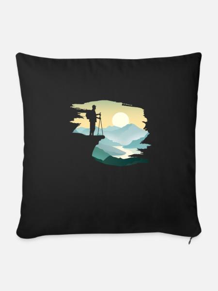 Wandern - Sofakissenbezug 45 x 45 cm - Schwarz