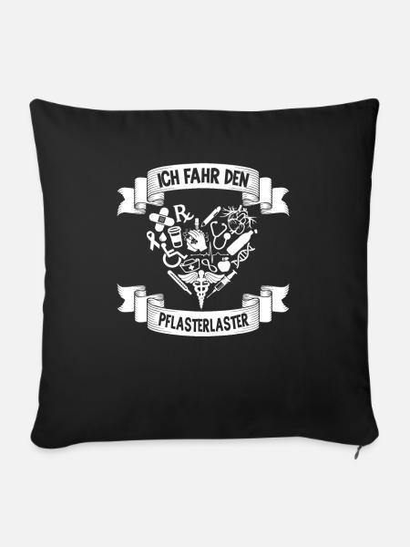 Ich fahr den Pflasterlaster Notarzt Sanitäter - Sofakissenbezug 45 x 45 cm - Schwarz