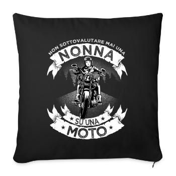Chemise par Nonna su una moto Donna Nonna - Housse de coussin décorative 45 x 45 cm - noir - Devant