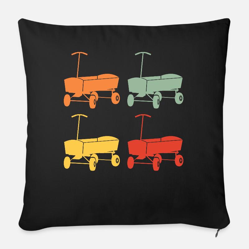 Boßeln Boßelwagen Retro Vintage Design Geschenk - Sofakissenbezug 45 x 45 cm - Schwarz