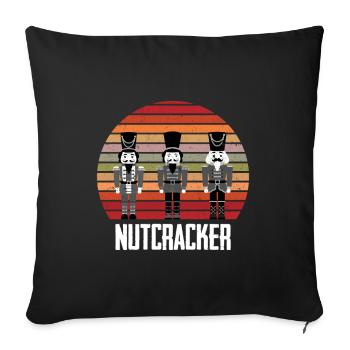 Nutcracker Geschenk für Nussknacker Trupp Freunde - Sofakissenbezug 45 x 45 cm - Schwarz - Vorne