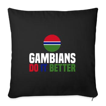 Gambie - Housse de coussin décorative 45 x 45 cm - noir - Devant