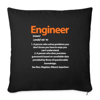 Ingenieur - Sofakissenbezug 45 x 45 cm - Schwarz - Vorne