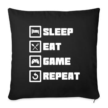 Gaming Gamer Game Gambling Gamer Videogames en ligne - Housse de coussin décorative 45 x 45 cm - noir - Devant