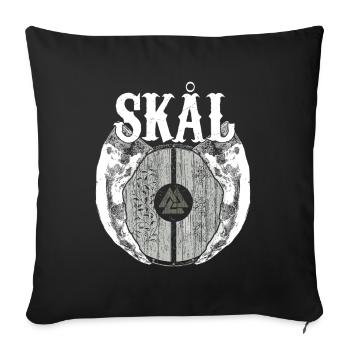 Viking Viking Valhalla Odin Thor Teutonic Wolf - Sofa pillowcase 17,3'' x 17,3'' (45 x 45 cm) - black - Front