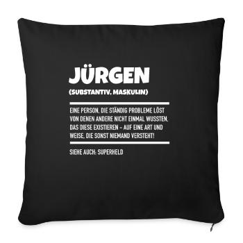 Jürgen Superheld Maskulin - Sofakissenbezug 45 x 45 cm - Schwarz - Vorne