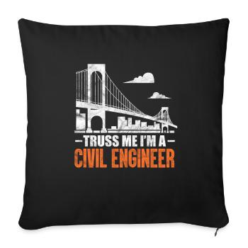 Civil engineer engineer architect construction gift - Sofa pillowcase 17,3'' x 17,3'' (45 x 45 cm) - black - Front