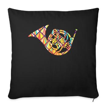 Geometrisches Hemd des Waldhorns - Sofakissenbezug 45 x 45 cm - Schwarz - Vorne