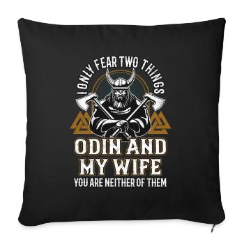 Viking saying Odin Nordmann - Sofa pillowcase 17,3'' x 17,3'' (45 x 45 cm) - black - Front
