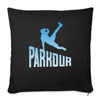 Parkour Freerunner Free Run Athlet - Sofakissenbezug 45 x 45 cm - Schwarz - Vorne