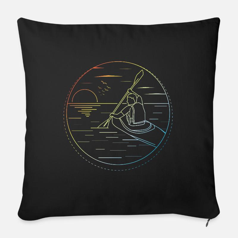 Kanu fahren Design - Sofakissenbezug 45 x 45 cm - Schwarz