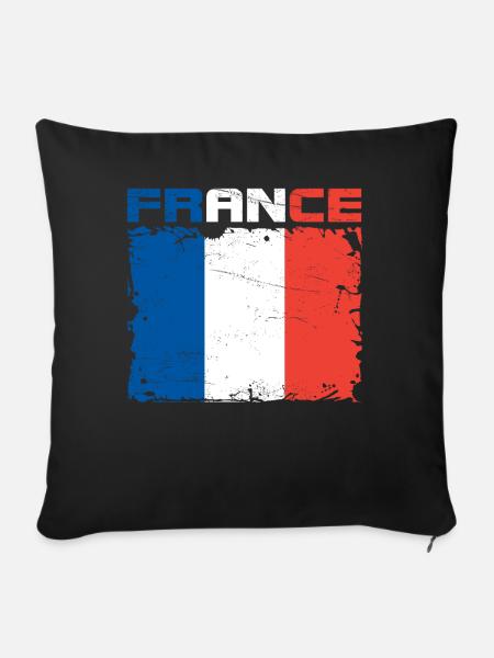 Frankreich Flagge - Sofakissenbezug 45 x 45 cm - Schwarz