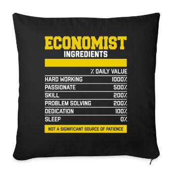 Great Economist Ingredients T-Shirt - Sofa pillowcase 17,3'' x 17,3'' (45 x 45 cm) - black - Front