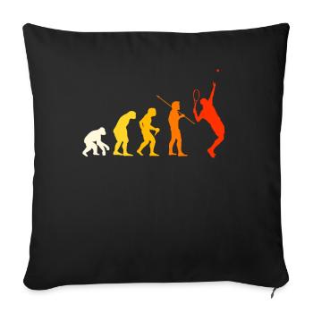Tennis evolution tennis player gift - Sofa pillowcase 17,3'' x 17,3'' (45 x 45 cm) - black - Front