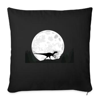 Dinosaur Velociraptor - Sofa pillowcase 17,3'' x 17,3'' (45 x 45 cm) - black - Front