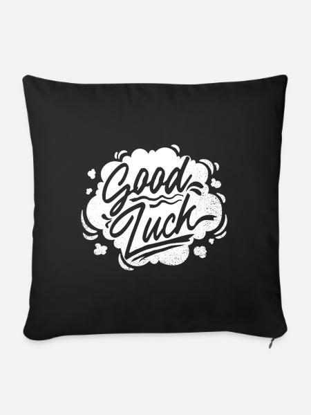 Viel Glück - Sofakissenbezug 45 x 45 cm - Schwarz
