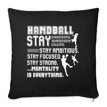 Handball Things About Handball - Sofa pillowcase 17,3'' x 17,3'' (45 x 45 cm) - black - Front