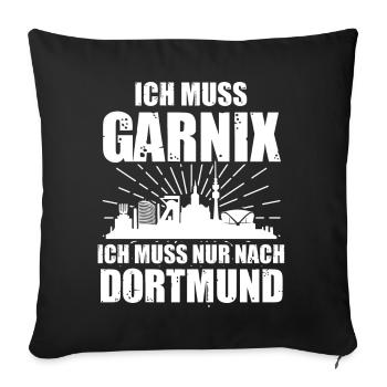 Dortmund Skyline Dortmunder Bergbau Ruhrpott - Sofakissenbezug 45 x 45 cm - Schwarz - Vorne