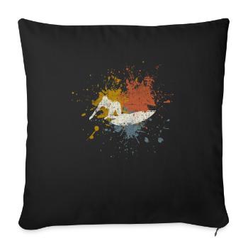 Surfer vintage surfing - Sofa pillowcase 17,3'' x 17,3'' (45 x 45 cm) - black - Front