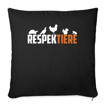 RESPEKTIERE Tierschutz Tierrechte - Sofakissenbezug 45 x 45 cm - Schwarz - Vorne