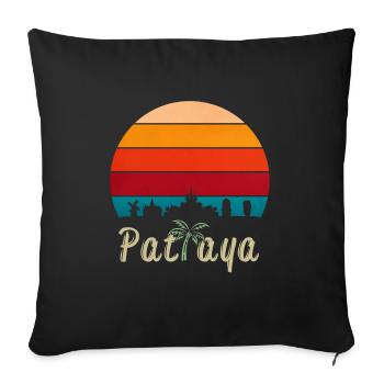 Pattaya Thailand Skyline - Sofa pillowcase 17,3'' x 17,3'' (45 x 45 cm) - black - Front