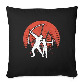 Tir à l'arc avec son cadeau pour archer - Housse de coussin décorative 45 x 45 cm - noir - Devant