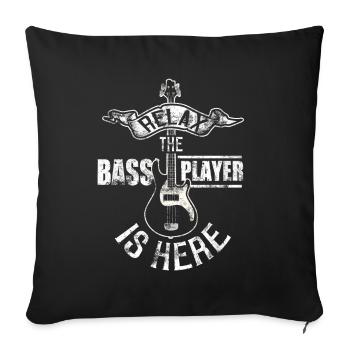 Bassiste bassiste bassiste EADG - Housse de coussin décorative 45 x 45 cm - noir - Devant