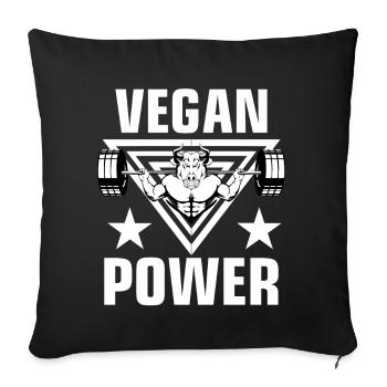 Bodybuilder Motivation - Vegan Power - Sofa pillowcase 17,3'' x 17,3'' (45 x 45 cm) - black - Front