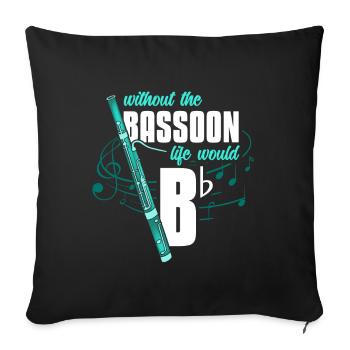 basson - Housse de coussin décorative 45 x 45 cm - noir - Devant