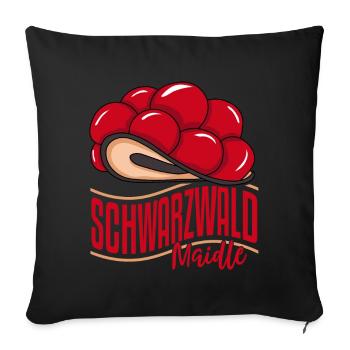 Schwarzwald Maidle Bollenhut Cadeau pour les femmes - Housse de coussin décorative 45 x 45 cm - noir - Devant
