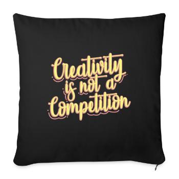Musicians Creativity is not a competition - Sofa pillowcase 17,3'' x 17,3'' (45 x 45 cm) - black - Front