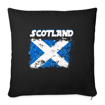 Schottland Flagge Schottisches Wappen Schottisch - Sofakissenbezug 45 x 45 cm - Schwarz - Vorne