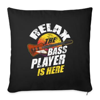 Bassiste bassiste bassiste EADG musique - Housse de coussin décorative 45 x 45 cm - noir - Devant