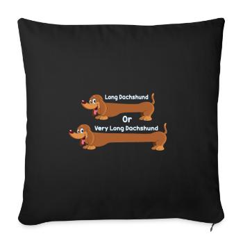 Idée cadeau drôle de teckel pour les propriétaires de chien teckel - Housse de coussin décorative 45 x 45 cm - noir - Devant