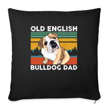 Ancien propriétaire de bulldog anglais | cadeau - Housse de coussin décorative 45 x 45 cm - noir - Devant