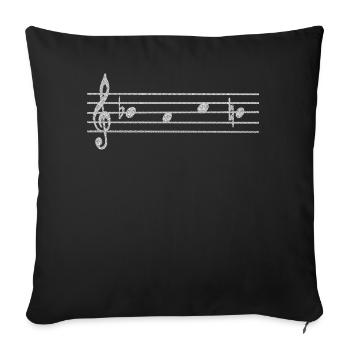 Motif BACH comme notes de musique Johann Sebastion Bach - Housse de coussin décorative 45 x 45 cm - noir - Devant