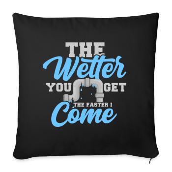 Plombier Plomberie Tuyau Plombier Blague Cadeau - Housse de coussin décorative 45 x 45 cm - noir - Devant