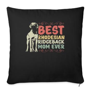 Idée cadeau Rhodesian Ridgeback Mom - Housse de coussin décorative 45 x 45 cm - noir - Devant