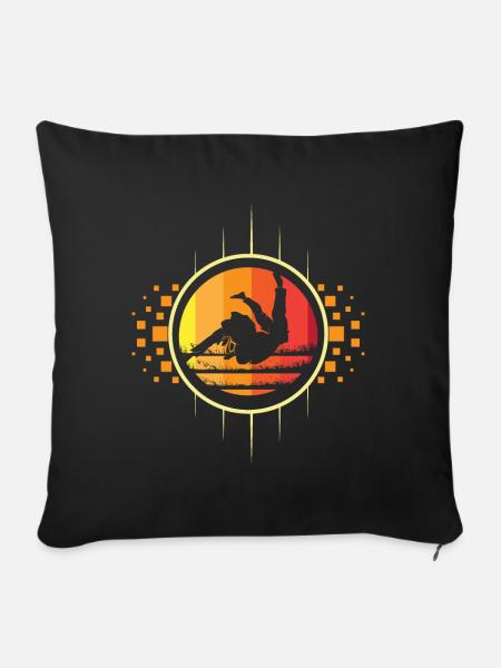 Judo Retro - Sofakissenbezug 45 x 45 cm - Schwarz