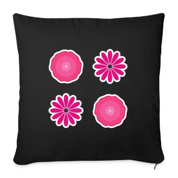 Lätzchen Flower Pack Pink - Sofakissenbezug 45 x 45 cm - Schwarz - Vorne
