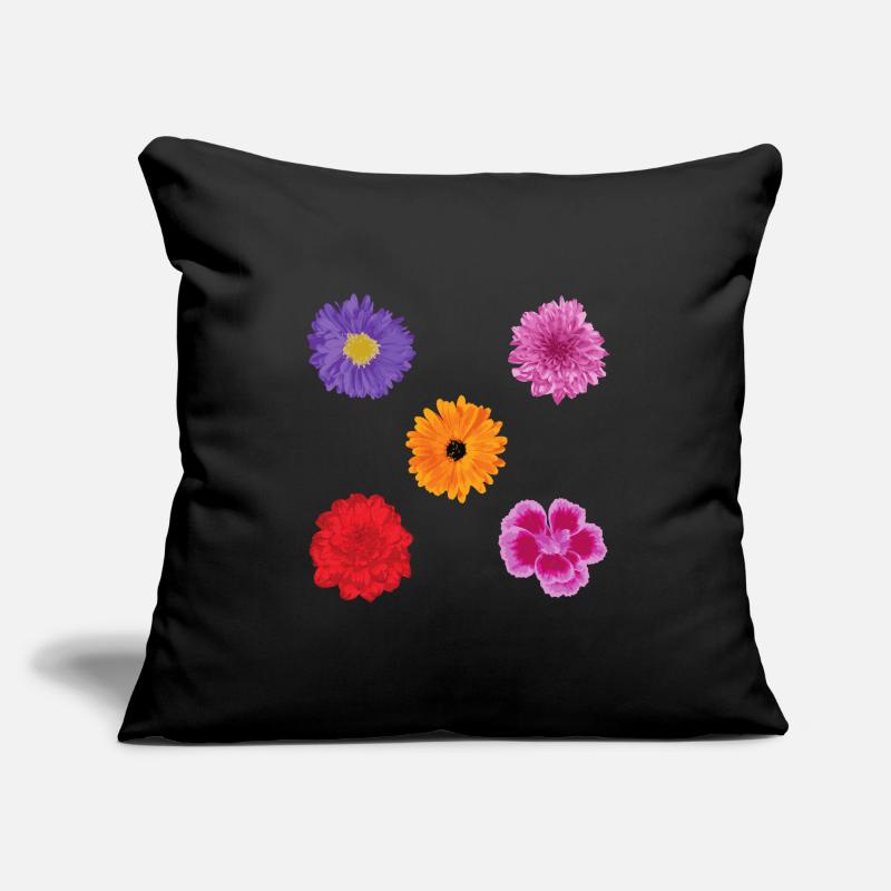 Ensemble de motifs de fleurs Housse de coussin décorative 45 x 45 cm