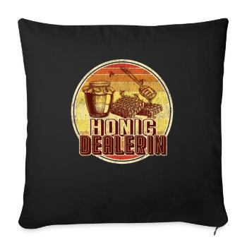 Imkerin Honig Dealerin - Sofakissenbezug 45 x 45 cm - Schwarz - Vorne
